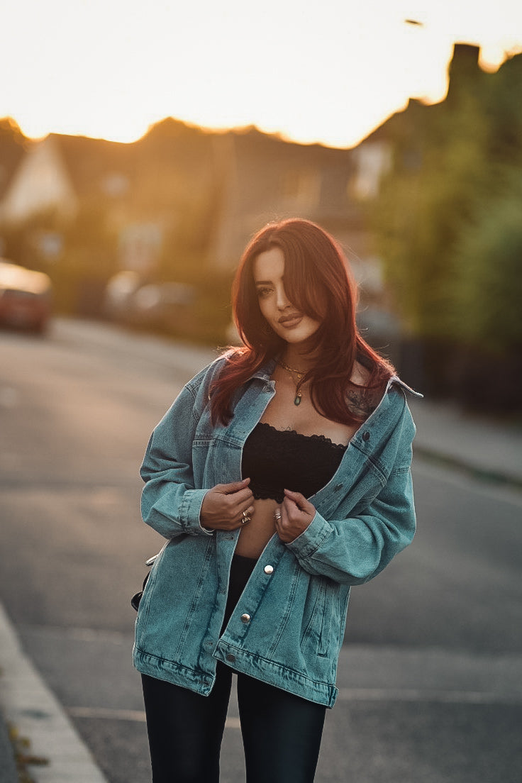 Oversize Jeansjacke - limitierte Stückzahl mit meinem Tattoomotiv!