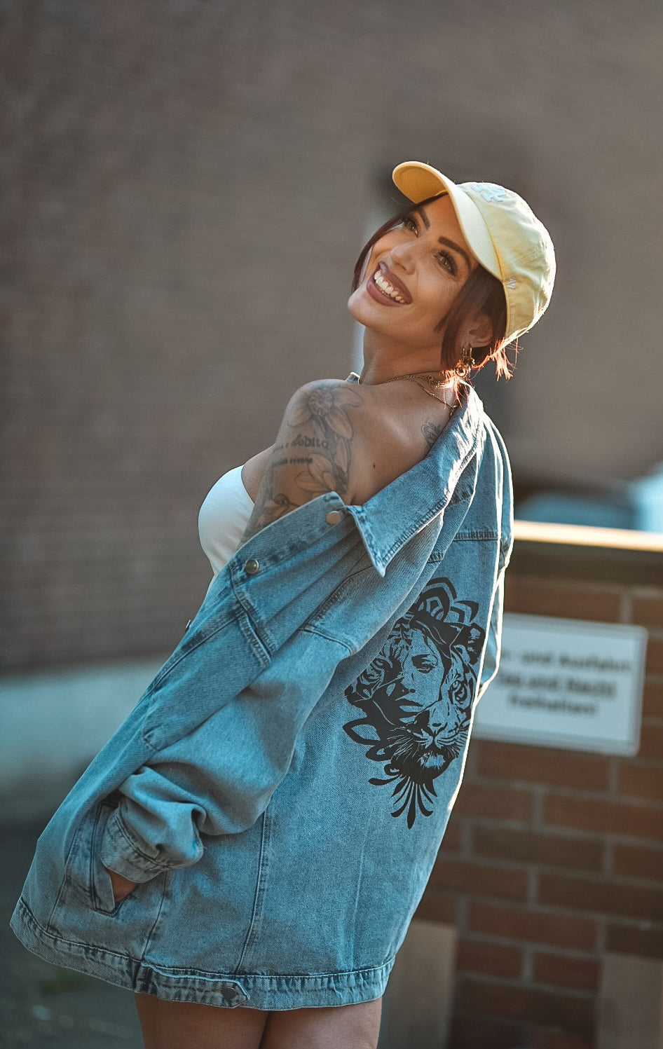 Oversize Jeansjacke - limitierte Stückzahl mit meinem Tattoomotiv!
